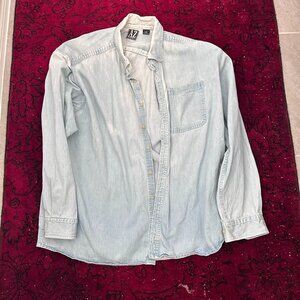 Vintage AZ Sport XXL Cotton Denim Button Down Shirt